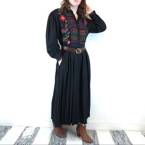 Vintage 70’s embroidered shirt dress